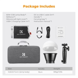 K&F Concept PL-60B 60W COB Portable Video light